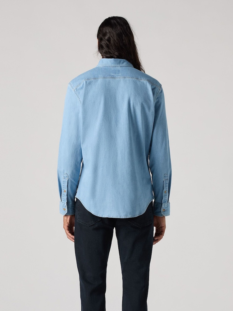 Levi's Blue Long Sleeve Battery Housemark Shirt - Image 2 of 4 Levi's Blue Long Sleeve Battery Housemark Shirt - Image 2 of 4