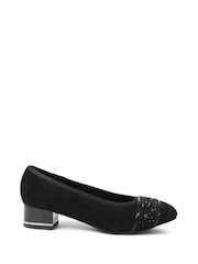 Pavers Black Chrome Wide Fit Slip-On Court Shoes - Image 1 of 5