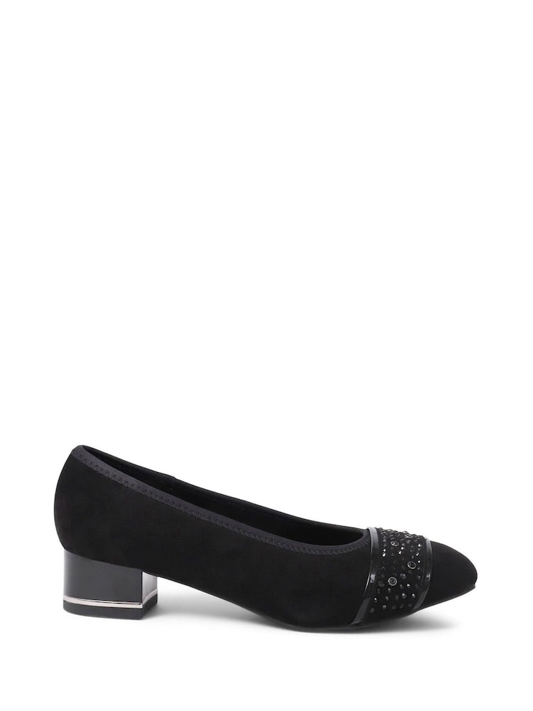 Pavers Black Chrome Wide Fit Slip-On Court Shoes - Image 1 of 5