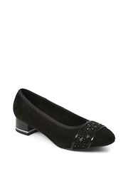Pavers Black Chrome Wide Fit Slip-On Court Shoes - Image 2 of 5