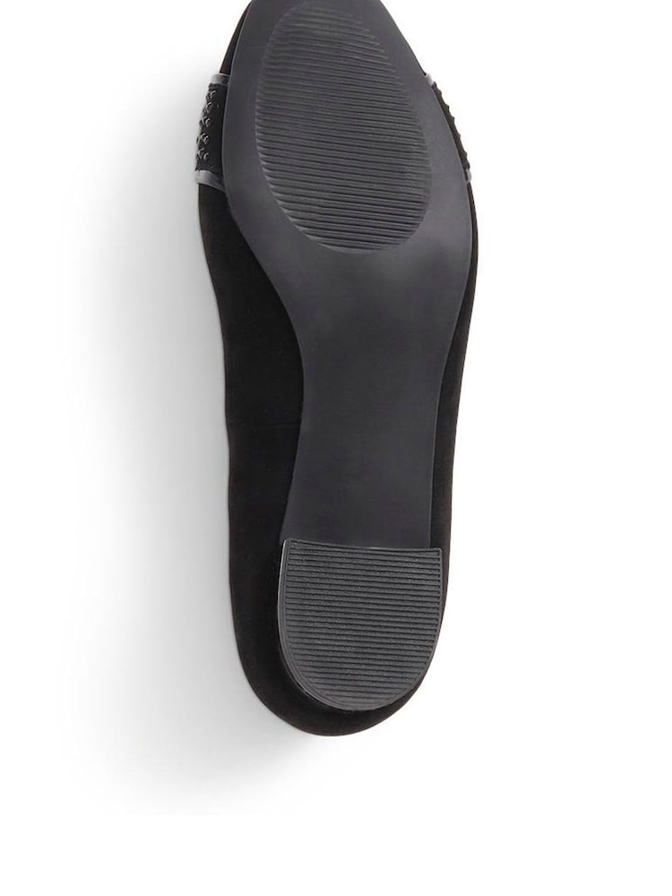 Pavers Black Chrome Wide Fit Slip-On Court Shoes - Image 5 of 5