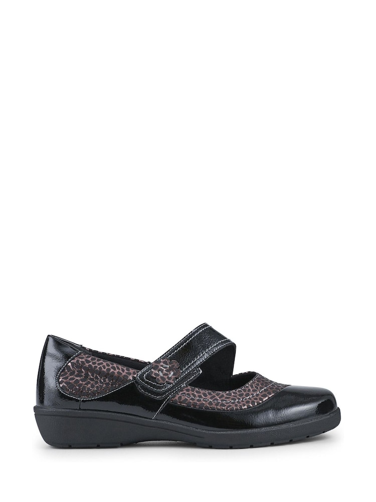 Pavers Black Cushioned Touch-Fastening Mary Janes Shoes - Image 2 of 5 Pavers Black Cushioned Touch-Fastening Mary Janes Shoes - Image 2 of 5