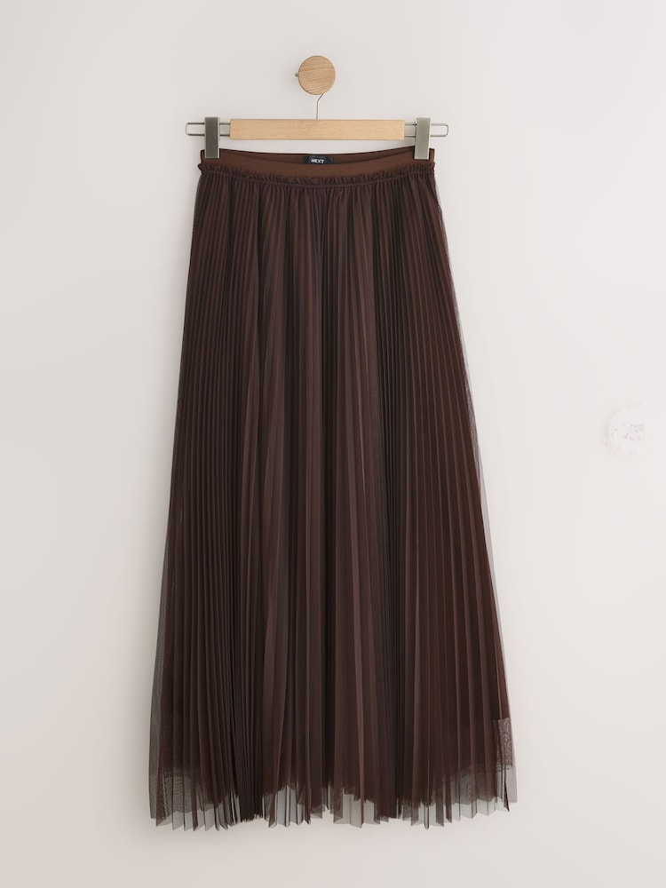 Jupe midi portefeuille marron en viscose | 3 Suisses