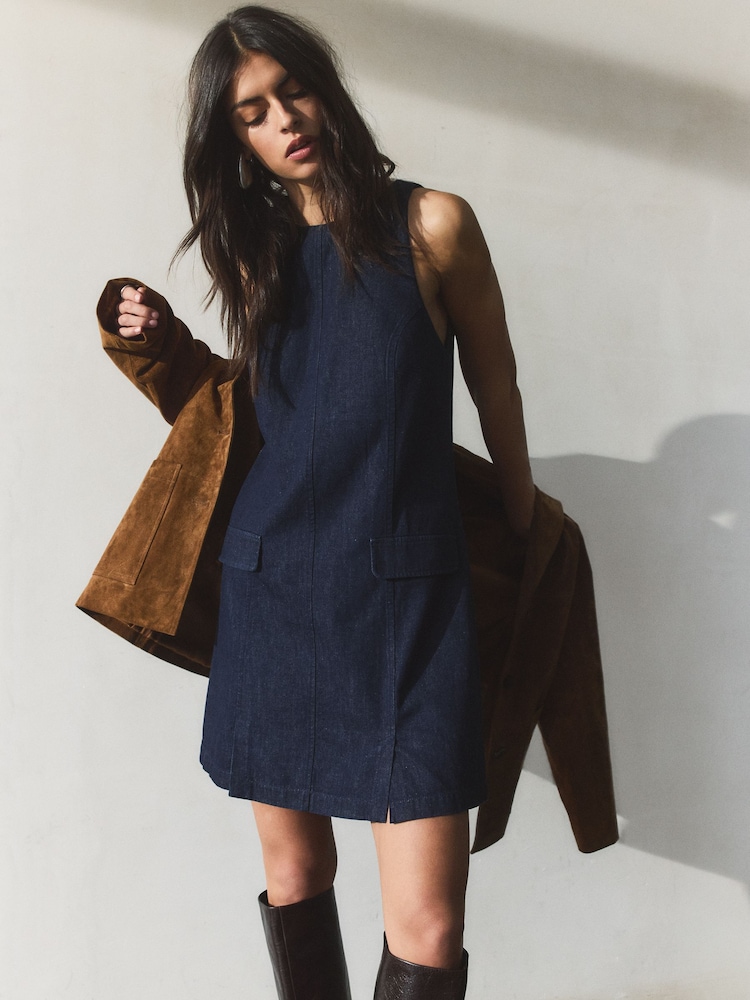 BHOEM Ärmlös Mini Klänning i Mjuk Denim - Bild 1 av 5