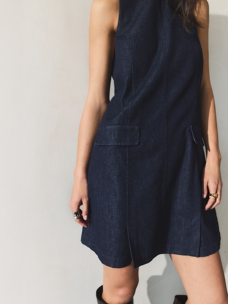 BHOEM Ärmlös Mini Klänning i Mjuk Denim - Bild 2 av 5