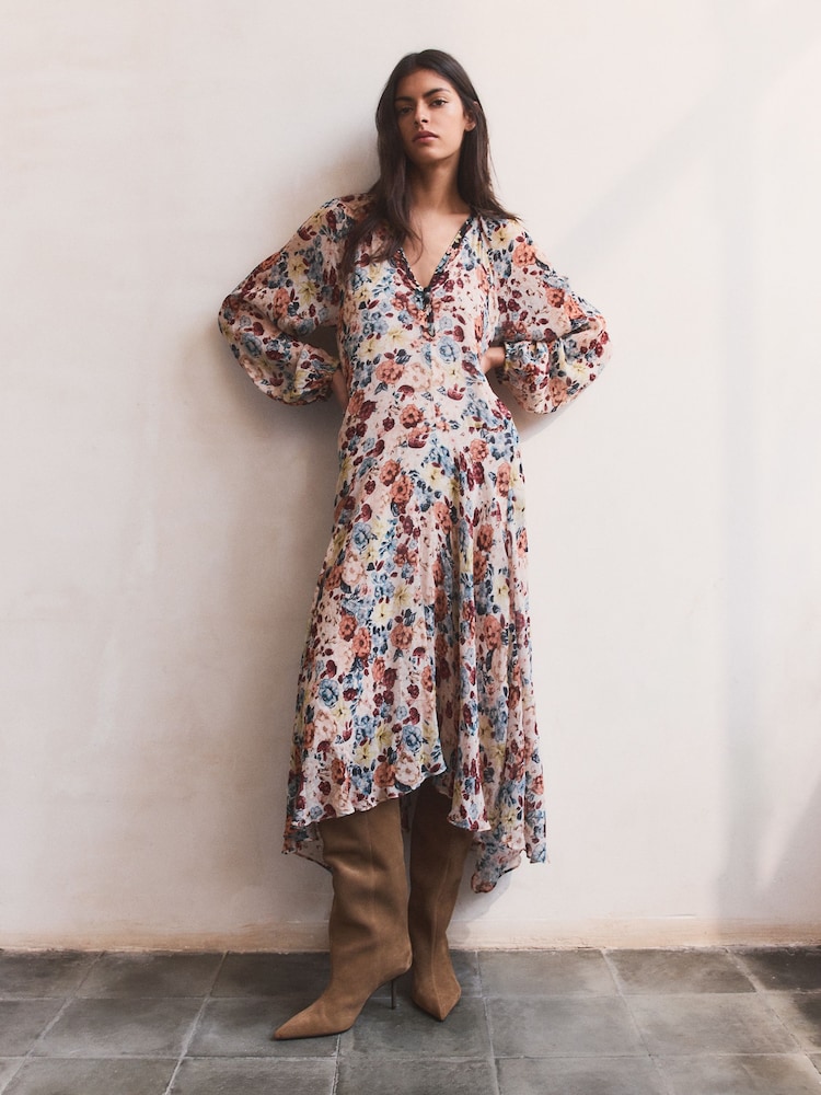 BHOEM Multi Floral Print Maxi Flowy Dress - Attēls 1 no 6