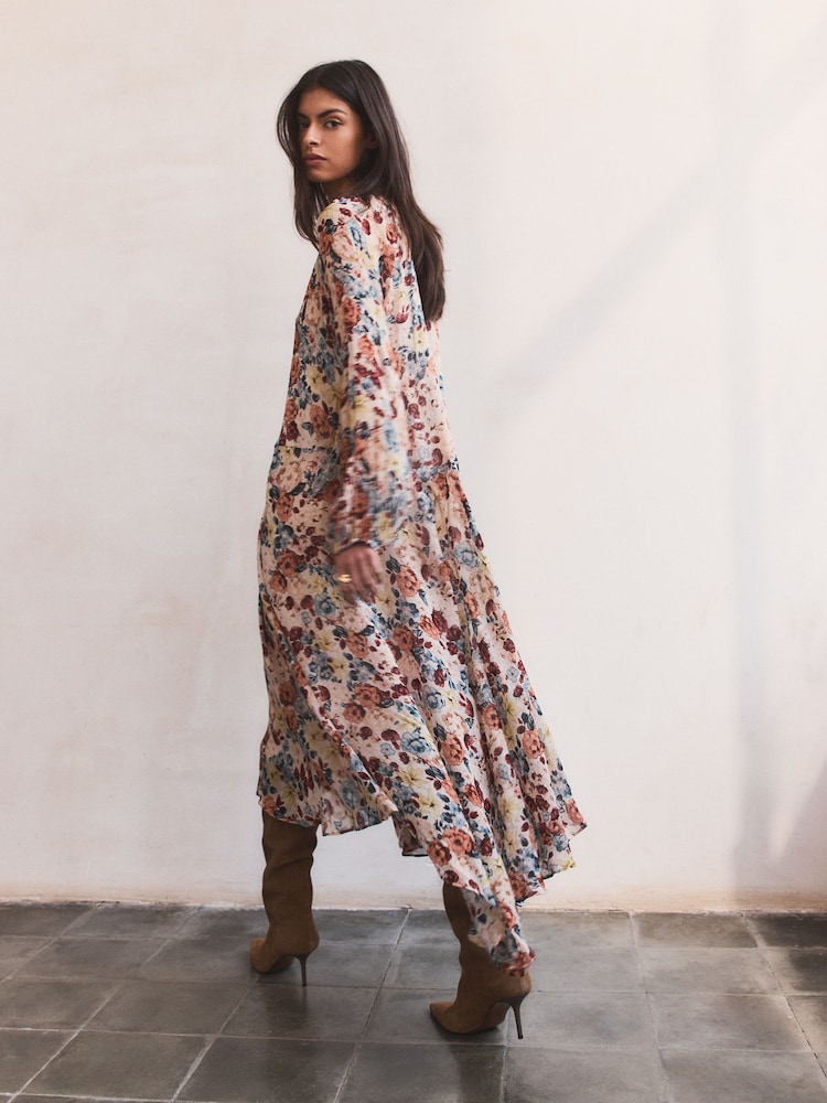 BHOEM Multi Floral Print Maxi Flowy Dress - Attēls 2 no 6