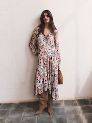 BHOEM Multi Floral Print Maxi Flowy Dress - Attēls 3 no 6