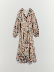 BHOEM Multi Floral Print Maxi Flowy Dress - Attēls 6 no 6