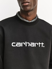Carhartt WIP Black Graphic Logo Sweatshirt - Image 5 of 7