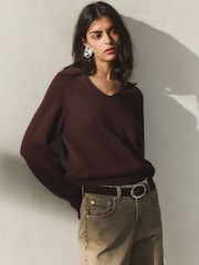 BHOEM Long Sleeve Knit Brown Polo Shirt - Image 1 of 4