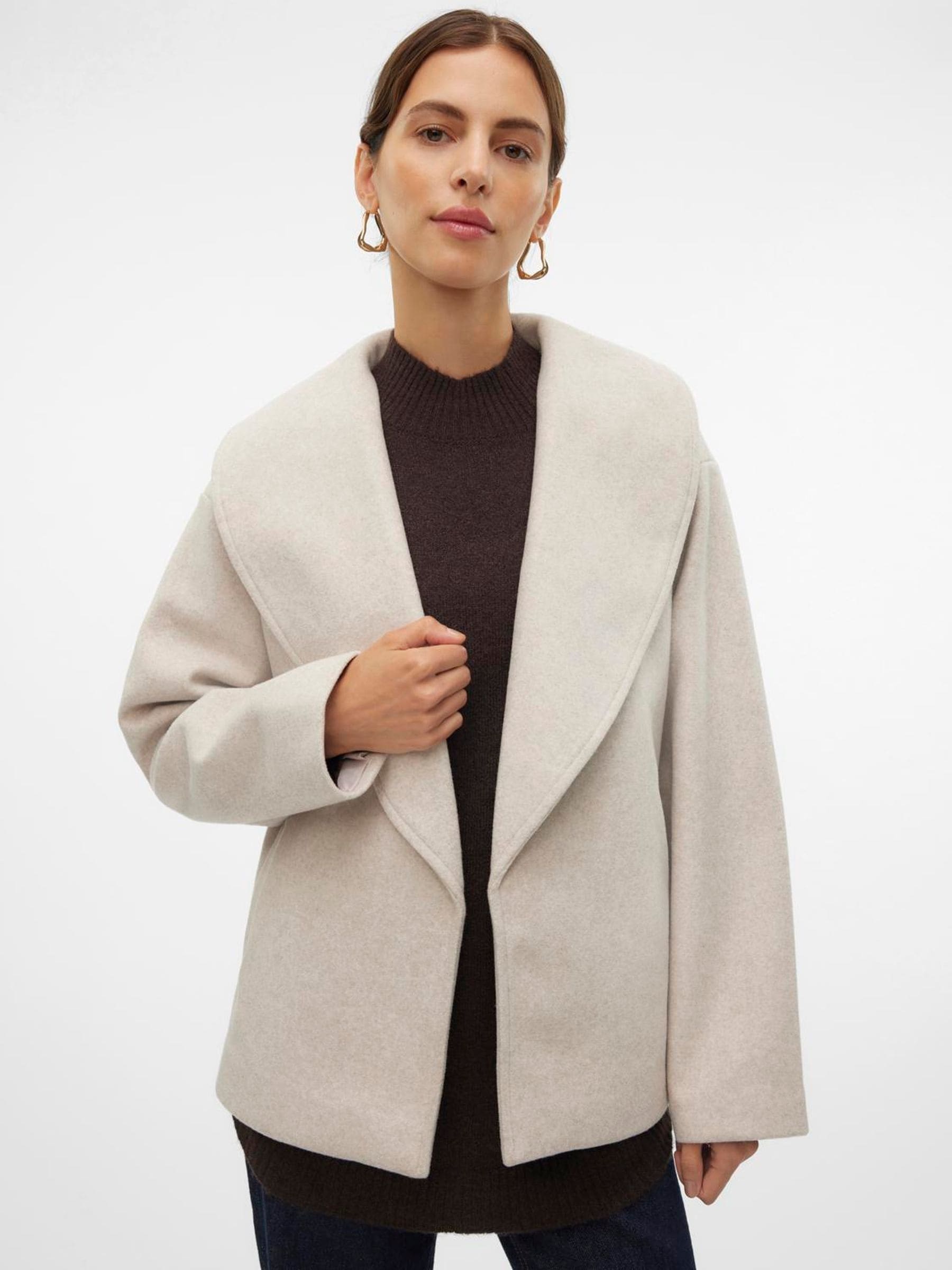Buy VERO MODA Cream Shawl Neck Wrap Front Short Jacket from Next USA