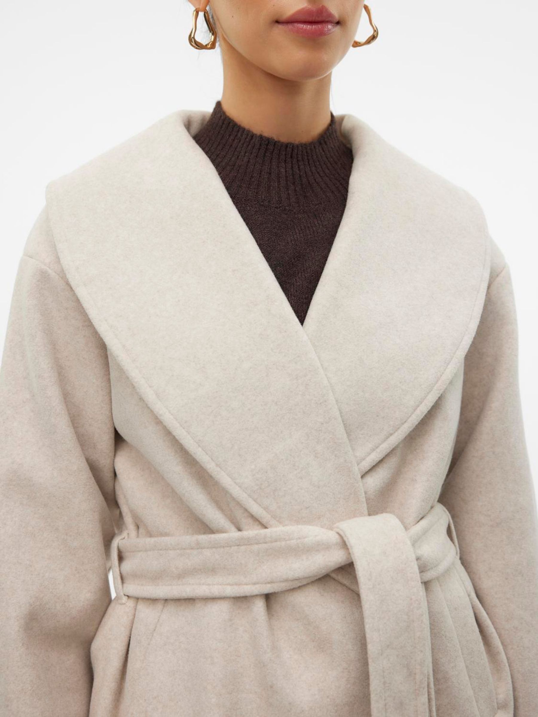 Buy VERO MODA Cream Shawl Neck Wrap Front Short Jacket from Next USA