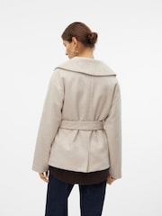 VERO MODA Cream Shawl Neck Wrap Front Short Jacket - Image 6 of 7