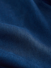 Indigo Blue Relaxed Fit Signature 100% Linen Textured Trousers With Elasticated Waist - Image 8 of 10
