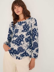 Monsoon Blue Alison Abstract Floral Jersey Top - Image 1 of 4