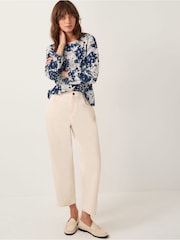 Monsoon Blue Alison Abstract Floral Jersey Top - Image 2 of 4