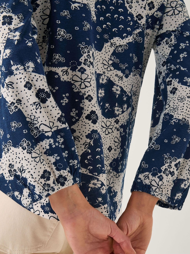 Monsoon Blue Alison Abstract Floral Jersey Top - Image 4 of 4