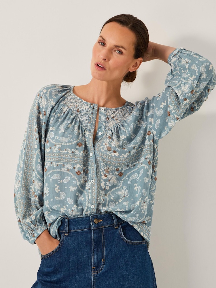 Monsoon Blue Mandy Paisley Print Blouse - Image 1 of 5