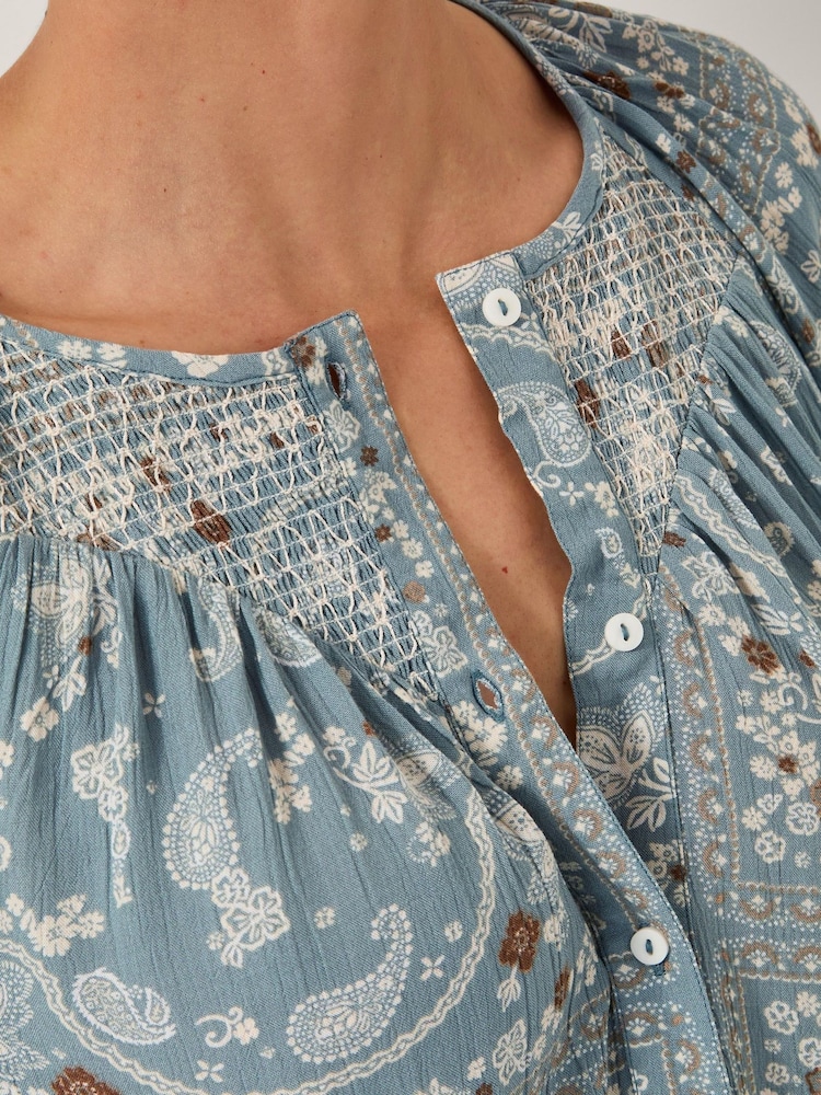 Monsoon Blue Mandy Paisley Print Blouse - Image 2 of 5 Monsoon Blue Mandy Paisley Print Blouse - Image 2 of 5