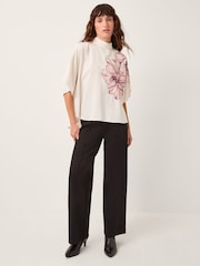Monsoon Emilia Flower Cape Sleeve Top - Imagem 1 de 5