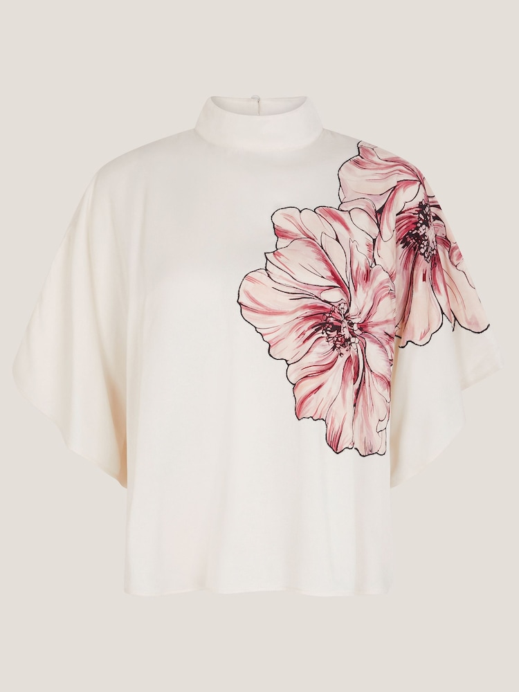 Monsoon Emilia Flower Cape Sleeve Top - Imagem 5 de 5