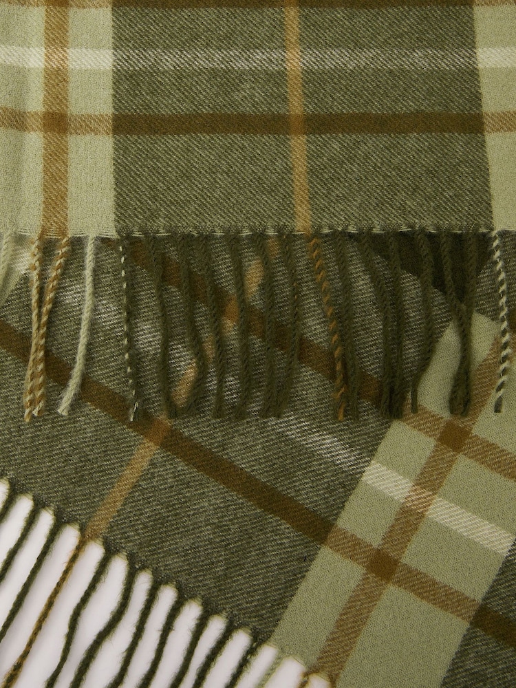 Monsoon Green Soha Check Tassel Scarf - Image 2 of 2