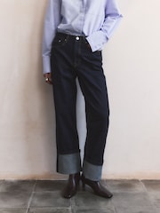 BHOEM High Rise Straight Raw Denim Rinse Trousers - Image 1 of 10