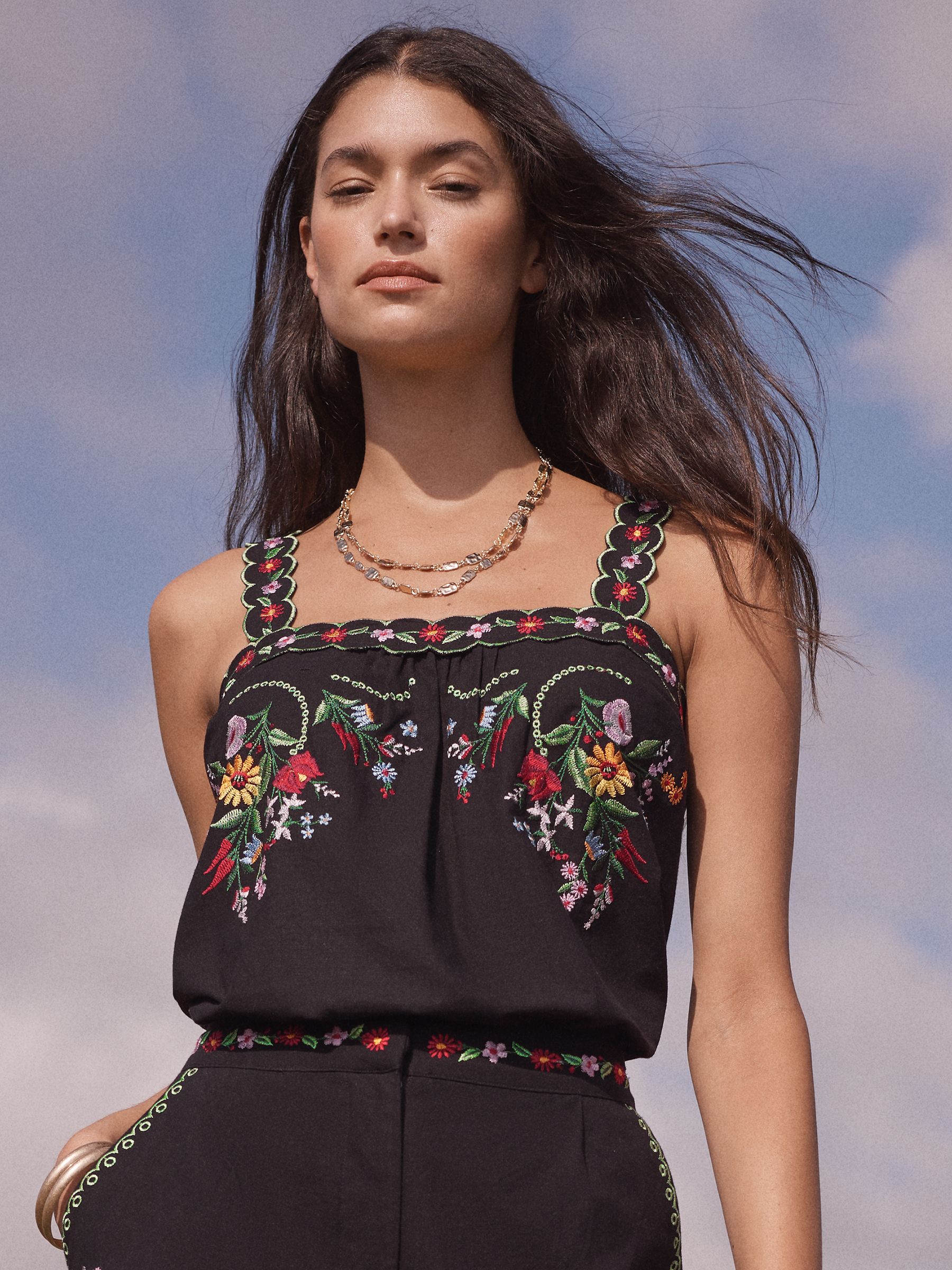 three❤️ Buy Love & Roses x RHS Black Floral Embroidered Cami from the Next