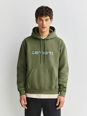 Carhartt WIP Green Logo Script Graphic Hoodie - Image 1 of 9