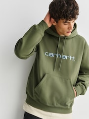 Carhartt WIP Green Logo Script Graphic Hoodie - Image 3 of 9