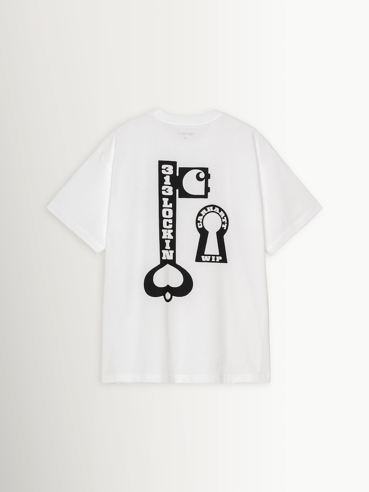 Carhartt WIP White Locked Graphic Print T-Shirt - Image 9 of 9