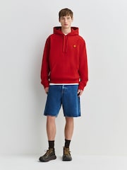 Carhartt WIP Red American Script Hoodie - Image 4 of 10