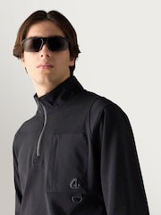 Moose Knuckles Black Dalon Quarter Zip Sweatshirt - Image 3 of 5