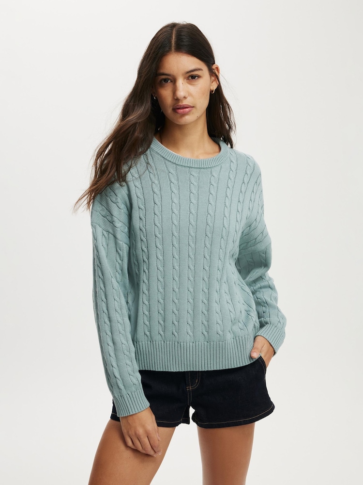 Verde - Cotton On Cotton Crew Neck Jumper - Imagem 1 de 4