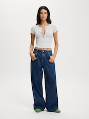 Cotton On Blue Low Super Baggy Jeans - Image 1 of 8