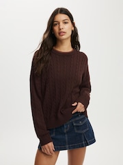 Castanho - Cotton On Cotton Crew Neck Jumper - Imagem 1 de 4