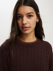 Castanho - Cotton On Cotton Crew Neck Jumper - Imagem 3 de 4