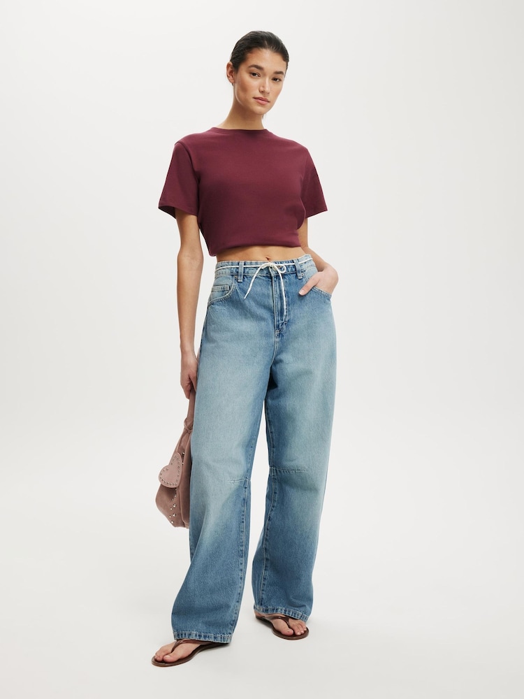 Cotton On Dark Blue Barrel Jeans - Image 1 of 8