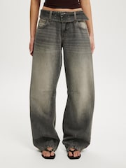 Cotton On Grey Low Barrel Jeans - Image 3 of 8