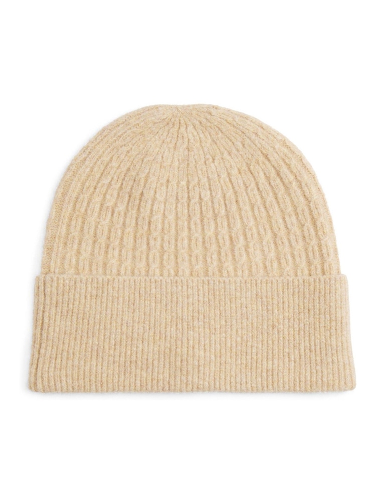Tommy Hilfiger Natural Flag Cable Knit Beanie - Image 2 of 4 Tommy Hilfiger Natural Flag Cable Knit Beanie - Image 2 of 4