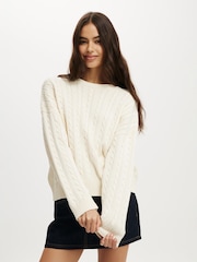 Creme - Cotton On Cotton Crew Neck Jumper - Imagem 1 de 4