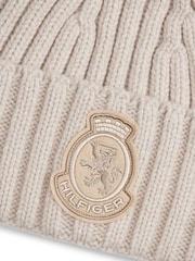 Tommy Hilfiger Natural TH Crest Pure Wool Beanie - Image 3 of 4
