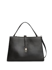 Tommy Hilfiger Black Monogram Crossbody Satchel Bag - Image 1 of 5