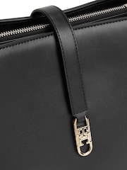 Tommy Hilfiger Black Monogram Crossbody Satchel Bag - Image 4 of 5