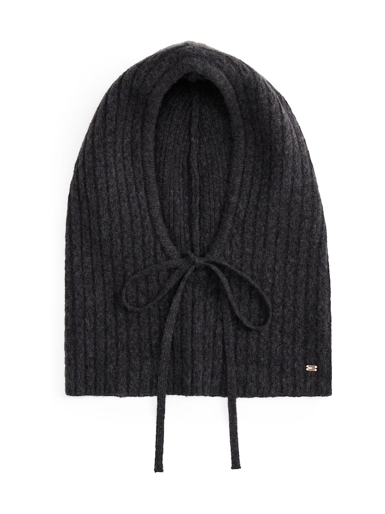Tommy Hilfiger Black Flag Cable Knit Balaclava Scarf - Image 2 of 6 Tommy Hilfiger Black Flag Cable Knit Balaclava Scarf - Image 2 of 6