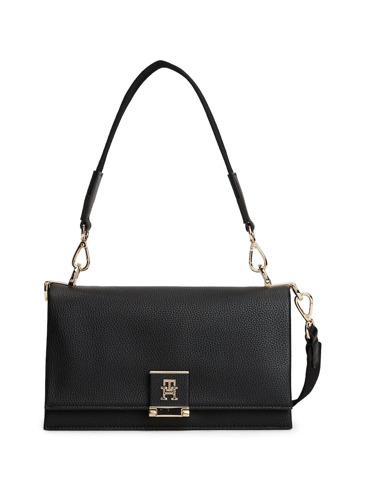 Tommy Hilfiger Black Pebble Grain Crossbody Bag - Image 1 of 5 Tommy Hilfiger Black Pebble Grain Crossbody Bag - Image 1 of 5