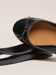 Lipsy Black Wide Fit (G) Patent Slip On Ballerina School Shoes - Image 5 of 6
