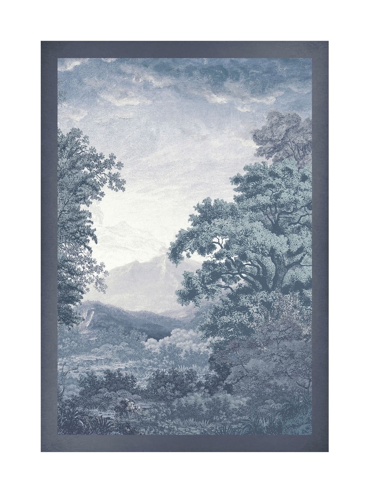 Graham & Brown Multicolour Sketch Forest Blue Wood Frame - Image 4 of 4