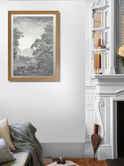 Graham & Brown Sage Sketch Forest Sunset Wood Frame - Image 1 of 4